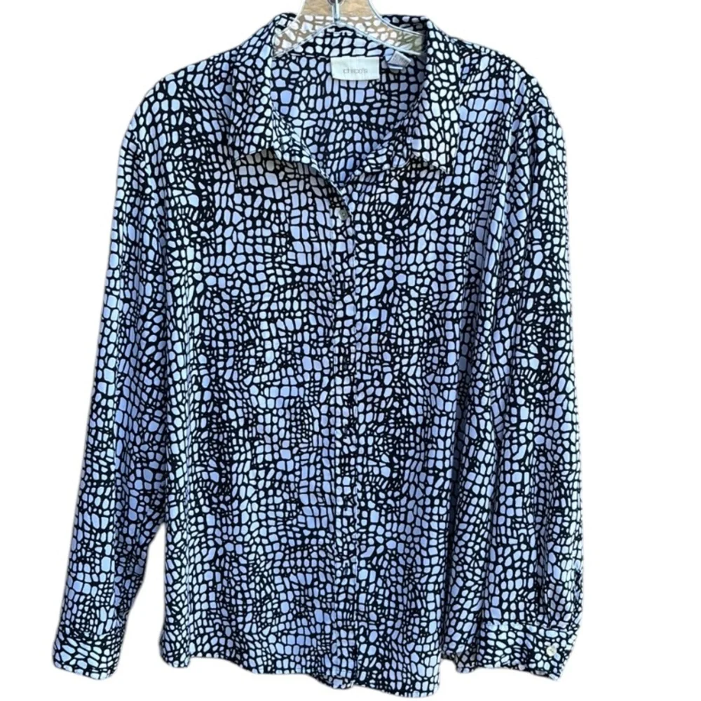 Chico’s Geo Print Giana Shirt Excellent Condition